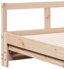 Sofá-cama com gavetão e colchões 80x200 cm pinho maciço