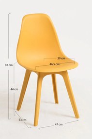 Pack 6 Cadeiras Kelen Suprym - Amarelo