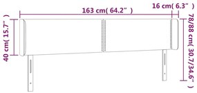 Cabeceira de cama c/ LED 163x16x78/88 cm couro artificial crème