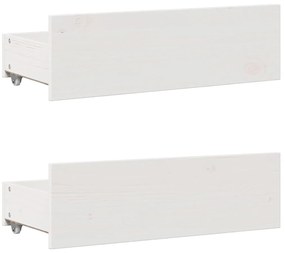 Cama com estante sem colchão 140x200 cm pinho maciço branco