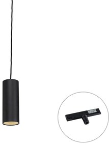 Candeeiro Pendente de Design Preto Incl. Adaptador para Calha Monofásica - Slimline Tubo