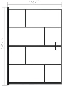 Divisória de chuveiro ESG 100x140 cm preto