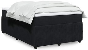 vidaXL Cama boxspring com colchão 120x190 cm veludo preto