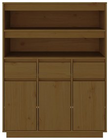 Aparador alto 89x40x116,5 cm pinho maciço castanho-mel