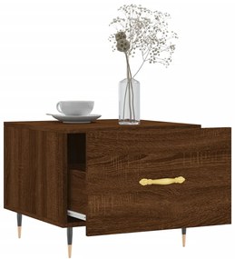 Mesa centro 2 pcs 50x50x40 cm madeira proc. carvalho castanho