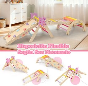 Conjunto de triângulo de escalada para crianças Montessori de madeira dobráveis 8 em 1 para bebés multicolor