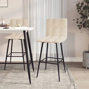 vidaXL Bancos de bar 2 pcs veludo creme