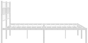 Estrutura de cama com cabeceira 150x200 cm metal branco