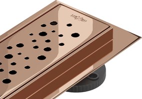 Mexen Flat 360° M12 ralo de duche linear rotativo 90 cm, ouro rosa - 1621090-40