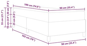 Estrutura da Cama Azul Escuro e Branco 90 x 190 cm Veludo