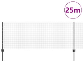 Cerca de Fio Soldado com 11 Postes em U Cinza 0.8x25 m Aço