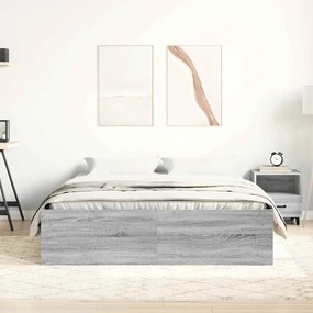 Estrutura de cama 160x200 cm cinza sonoma