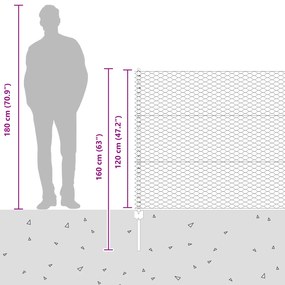 Postes de Cerca vidaXL 22 pcs Canal U Cinza 120 cm Aço, Cerca Hexagona