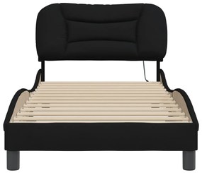 Estrutura de cama com LED sem colchão 80x200 cm tecido preto