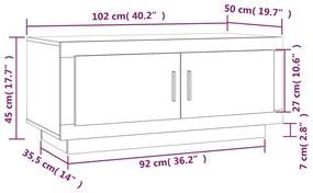 Mesa de centro 102x50x45 cm madeira processada preto