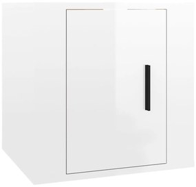 Móveis de TV para parede 2 pcs 40x34,5x40 cm branco brilhante