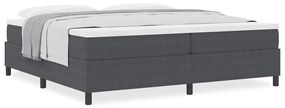 Cama Box com Colchão Cinza Escuro, 200 x 200 cm, Tecido de Corduroy.