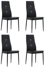 246188 vidaXL Cadeiras de jantar 4 pcs couro artificial preto