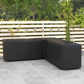 Capa de proteção impermeável para conjunto de jardim de canto, lona Oxford 420D, resistente à água e aos raios UV, 250 x 250 x 79 cm, preta