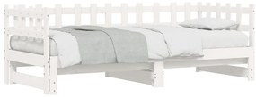 Estrutura sofá-cama de puxar 2x(90x190) cm pinho maciço branco