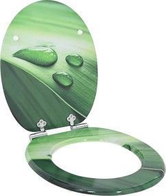 vidaXL Assento de Vaso Sanitário Gota Verde 44 x 38 cm Placa de MDF