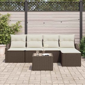 Conjunto de Jantar pra Jardim com Almofadas de Rattan Poliéster Cinza