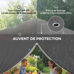 Tenda de jardim 2,5 x 2,5 m, tenda pop-up dobrável com altura ajustável, proteção UV50+, montagem fácil, cinzento escuro