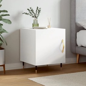 vidaXL Mesa cabeceira 40x40x50 cm derivados de madeira branco