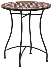 46713 vidaXL Mesa bistrô em mosaico 60 cm cerâmica castanho