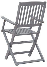 Cadeiras de exterior dobráveis 6 pcs madeira de acácia maciça