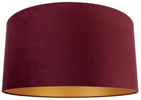Abajur de Veludo Vermelho 50/50/25 com Interior Dourado