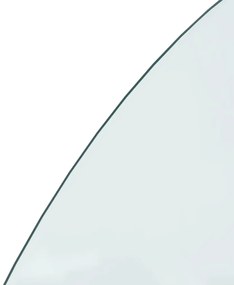 Placa de vidro semicircular para lareira 1200x600 mm