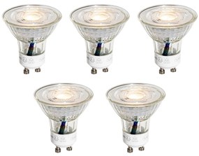 Conjunto de 5 lâmpadas LED GU10 50mm transparentes 3W 230 lm 2700K