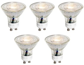 Conjunto de 5 Lâmpadas LED transparentes GU10 50mm 3W 230 lm 2700K