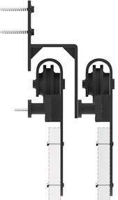 Kit de ferragens para porta deslizante 200 cm aço preto