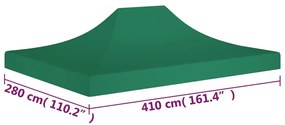 Teto para tenda de festas 4x3 m 270 g/m² verde