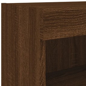 Móvel de TV com luzes LED 60x30x30 cm carvalho castanho