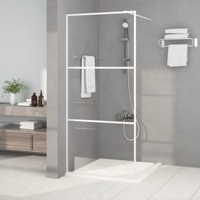 vidaXL Divisória de chuveiro 90x195 cm vidro transparente ESG branco