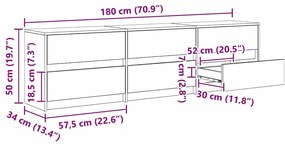 Gabinete para TV Castanho 181 x 34 x 50 cm