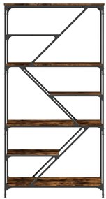 Estante 91x36x176 cm derivados de madeira e aço carvalho fumado