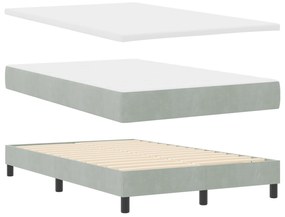 Cama Box Spring com Colchão vidaXL Cinza Claro 120x200 cm Veludo