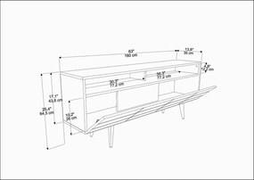 Móvel de TV Ola – Nogueira – 160 cm x 35 cm x 64,5 cm