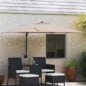 vidaXL Guarda-sol de Jardim Montado na Parede Taupe 247 cm