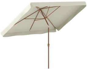 Outsunny Chapéu de Sol de Jardim 300x200 cm com Ângulo Ajustável Mastro de Alumínio Manivela e Proteção UV 50+ Bege