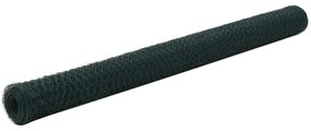 Cerca arame galinheiro 25x1,5 m aço c/ revestimento PVC verde