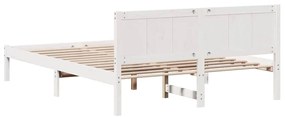 Cama de Madeira Branca Branca Madeira 160 x 200 cm Durável