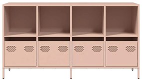 Aparador 135x39x73,5 cm aço laminado a frio rosa