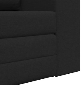 Sofá-Cama de Chão 2 em 1 Preto 148x71x83 cm Tecido
