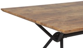 Mesa de jantar em castanho escuro e preto 160 x 90 cm AMSTERDAM Beliani