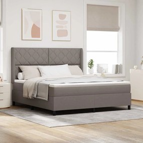 Cama Box Spring vidaXL com Colchão Taupe 180x200 cm em Tecido